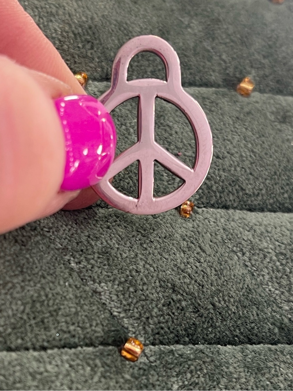 Tiffany Silver Peace Sign Charm Pendant